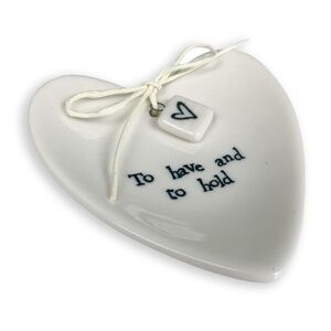 East of India To Have And To Hold Heart White Dish